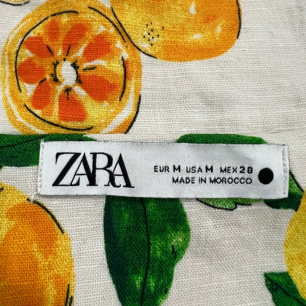 Zara Lemon Print Dress Shirt with White and Yellow Accents - Picture 2 of 11
